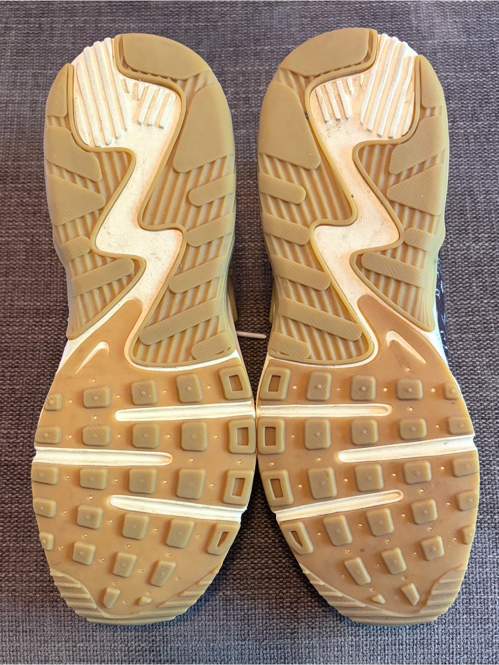 Nike Women's White and Cream Sneakers with Gum Sole and Black Bandana Accents - Picture 6 of 7